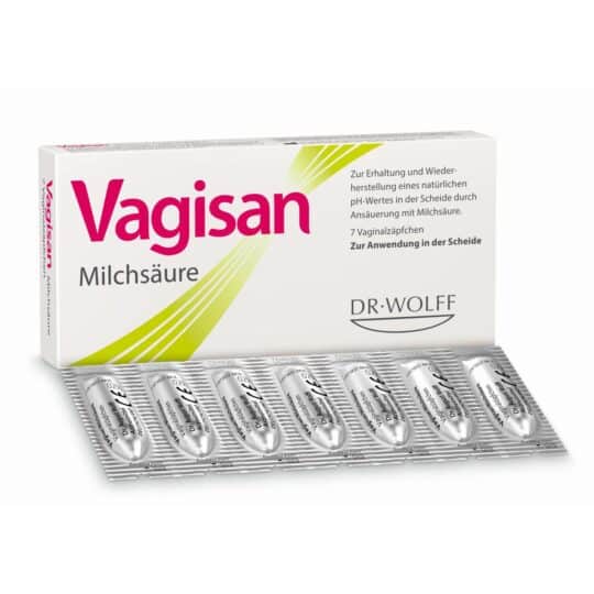 Vagisan Milchsäure sind Vaginalzäpfchen, die ein Milchsäure-Natriumlactat-Gemisch enthalten. Sie werden zur Erhaltung und Wiederherstellung eines natürlichen Säurewertes (pH-Wert) in der Scheide angewandt.